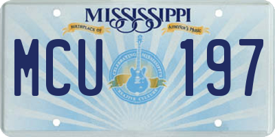 MS license plate MCU197