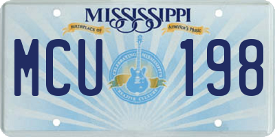 MS license plate MCU198