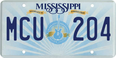 MS license plate MCU204