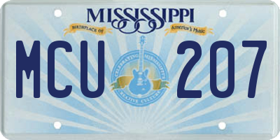 MS license plate MCU207