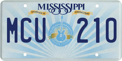 MS license plate MCU210
