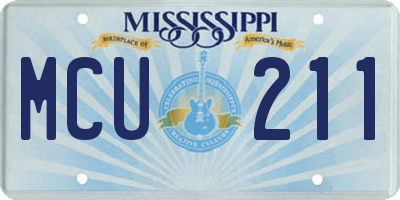 MS license plate MCU211