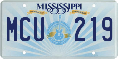MS license plate MCU219