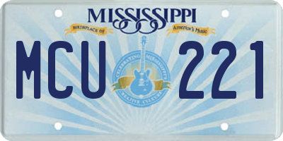 MS license plate MCU221