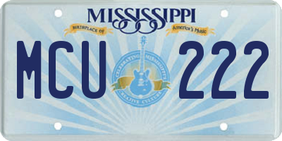 MS license plate MCU222