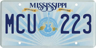 MS license plate MCU223