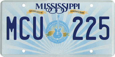 MS license plate MCU225