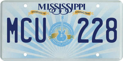 MS license plate MCU228