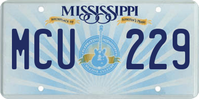 MS license plate MCU229