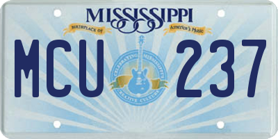 MS license plate MCU237