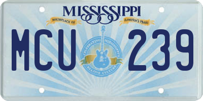 MS license plate MCU239