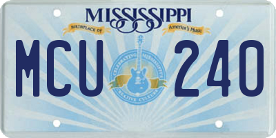 MS license plate MCU240