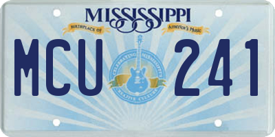 MS license plate MCU241