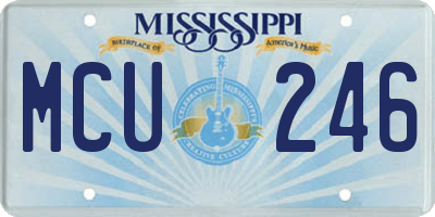 MS license plate MCU246
