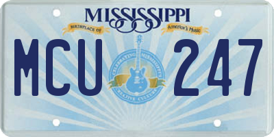 MS license plate MCU247