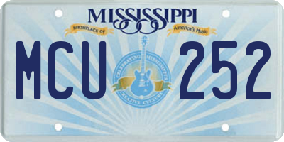 MS license plate MCU252