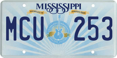 MS license plate MCU253