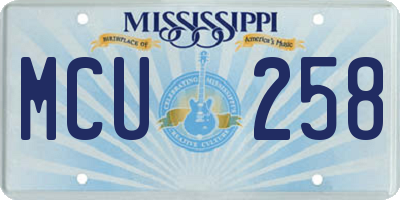 MS license plate MCU258