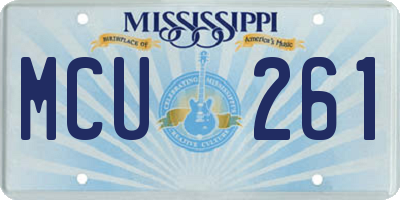 MS license plate MCU261