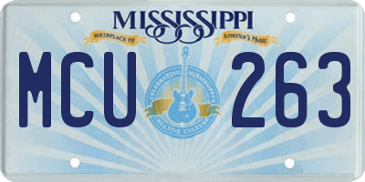 MS license plate MCU263