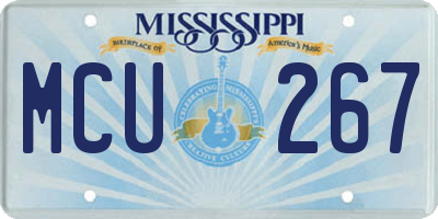 MS license plate MCU267