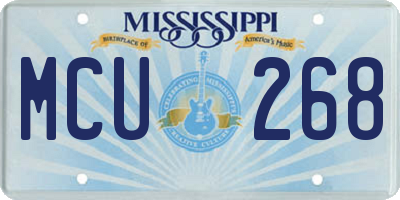 MS license plate MCU268