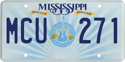 MS license plate MCU271