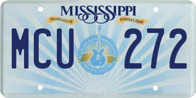MS license plate MCU272