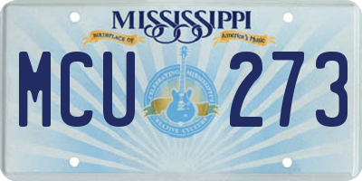MS license plate MCU273
