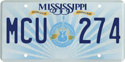 MS license plate MCU274