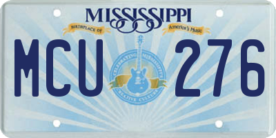 MS license plate MCU276