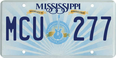 MS license plate MCU277