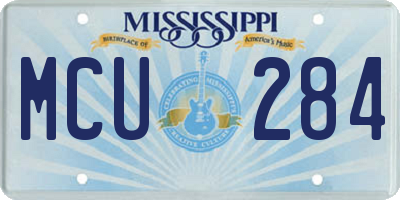 MS license plate MCU284