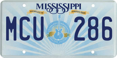 MS license plate MCU286