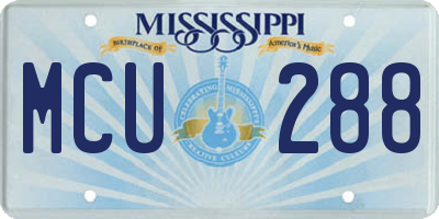 MS license plate MCU288
