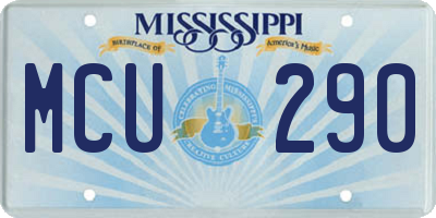 MS license plate MCU290