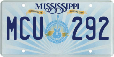 MS license plate MCU292