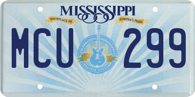MS license plate MCU299