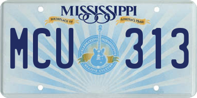 MS license plate MCU313