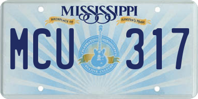 MS license plate MCU317