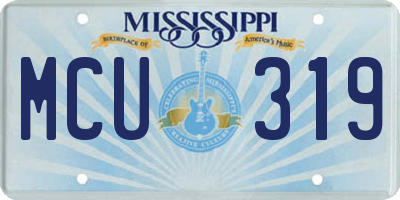 MS license plate MCU319