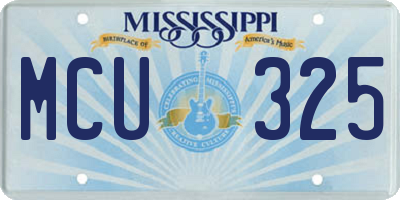 MS license plate MCU325