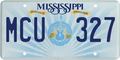 MS license plate MCU327