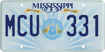 MS license plate MCU331