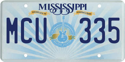 MS license plate MCU335