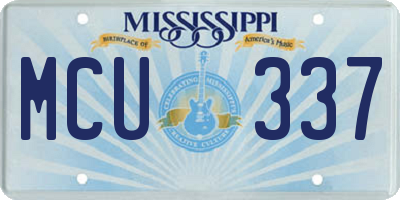 MS license plate MCU337