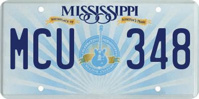 MS license plate MCU348
