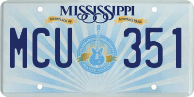 MS license plate MCU351