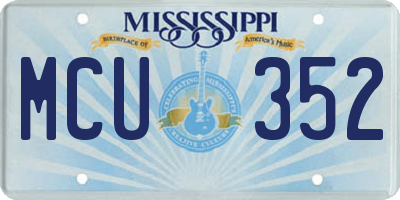 MS license plate MCU352