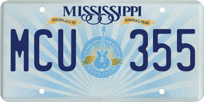 MS license plate MCU355
